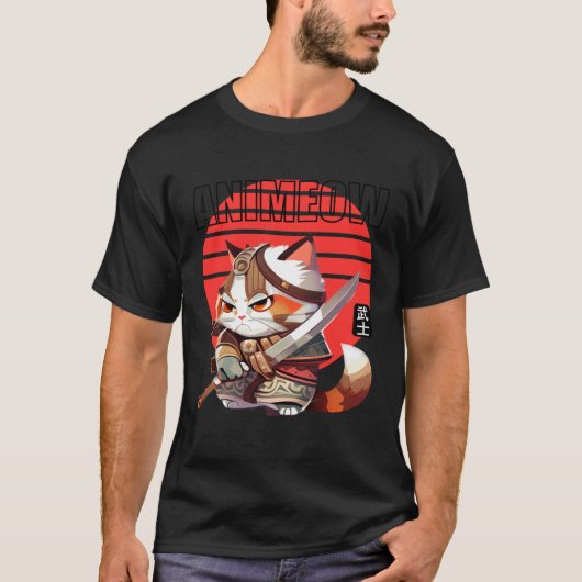 Kämpfende Katze in der roten Sonne der traditionel T-Shirt (Vorderseite)