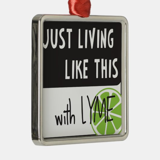 Kämpfende Lyme-Borreliose Silbernes Ornament (Rechts)