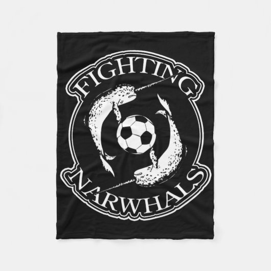 Kämpfende Narwale Fußball Fleecedecke (Vorderseite)