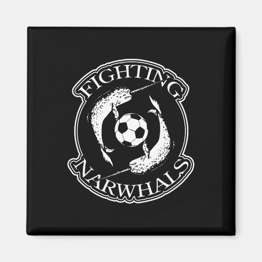 Kämpfende Narwale Fußball Magnet (Vorne)