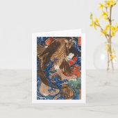 Kämpfende riesige Karpfen Kuniyoshi Japaner-schöne Karte (Gelbe Blume)