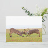 Kämpfende Rotwild-Einladung Einladung (Stehend Vorderseite)