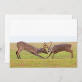 Kämpfende Rotwild-Einladung Einladung (Vorne/Hinten)