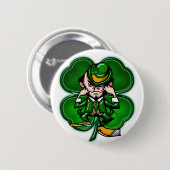 Kämpfender 4 Blatt Leprechan Knopf Button (Vorne & Hinten)