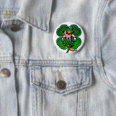 Kämpfender 4 Blatt Leprechan Knopf Button (Beispiel)