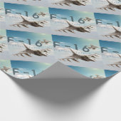 Kämpfender Falke F-16 Geschenkpapier (Ecke)