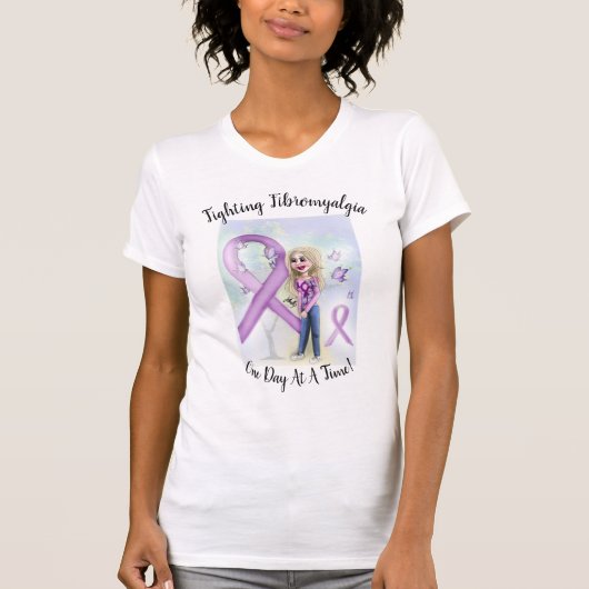 "Kämpfender Fibromyalgia ein Tag auf einmal " T-Shirt (Vorderseite)