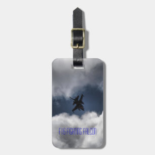 Kämpfender Jet-Himmel und -wolken des Falke-F-16 Gepäckanhänger