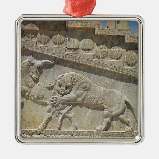 Kämpfender Stier des Löwes, Ornament Aus Metall (Vorne)