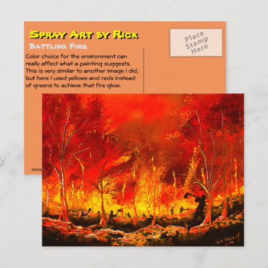 Kämpfendes Feuer Postkarte (Vorne/Hinten)