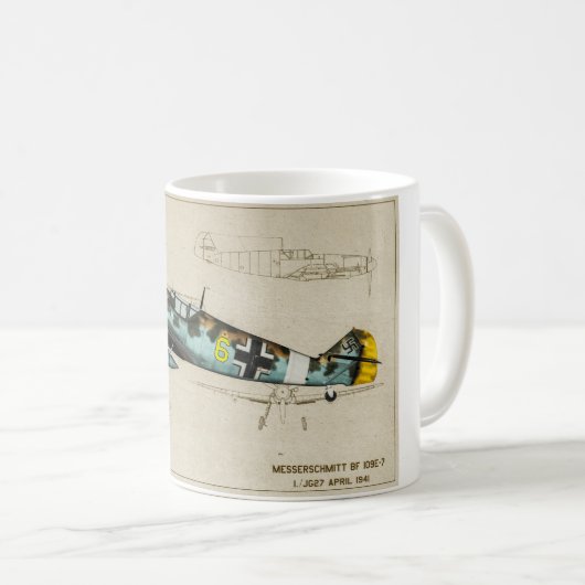 Kämpfer Bf109 Kaffeetasse (VorderseiteRechts)