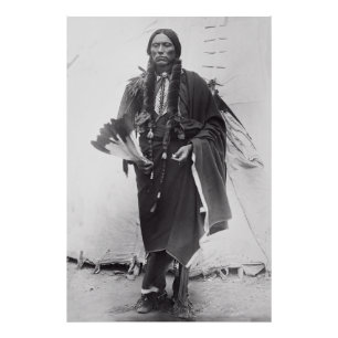 Kämpfer der Comanche Chief Quanah Parker c. 1885 Fotodruck