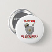 Kämpfer: Die beste Verteidigung Button (Vorne & Hinten)