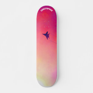 Kämpfer Flugzeug, Roter Himmel Skateboard