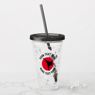 Kämpfer für Kampfkunst transparent Acryltrinkbecher