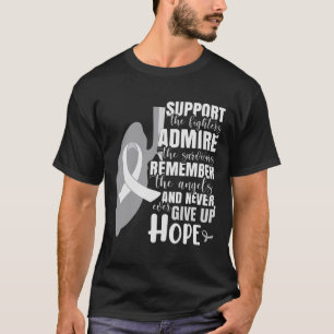 Kämpfer gegen den weißen Ribbon-Lungenkrebs T-Shirt