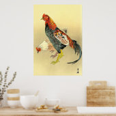 Kämpfer gegen Rooster und Hen Tsuji Kako 1900-1910 Poster (Küche)