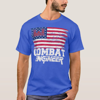Kämpfer-Ingenieur mit amerikanischer Flagge Not le T-Shirt