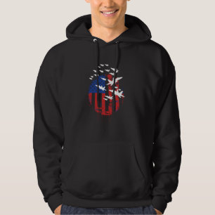 Kämpfer Jet American Flag Stars Streifen Militär 4 Hoodie