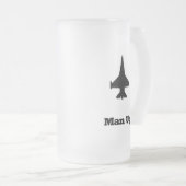 Kämpfer Jet Man Up Mattglas Bierglas (VorderseiteRechts)