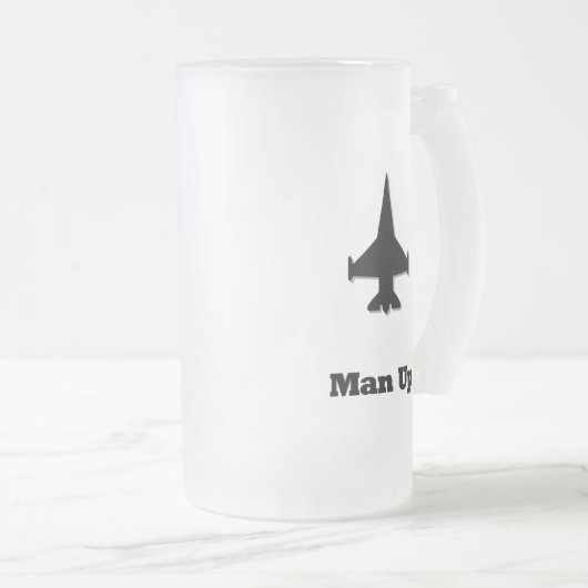 Kämpfer Jet Man Up Mattglas Bierglas (VorderseiteRechts)