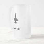 Kämpfer Jet Man Up Mattglas Bierglas (Vorderseite Links)