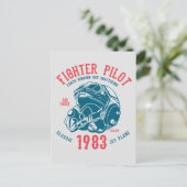 Kämpfer Pilot Classic Jet Flugzeug Postkarte (Stehend Vorderseite)