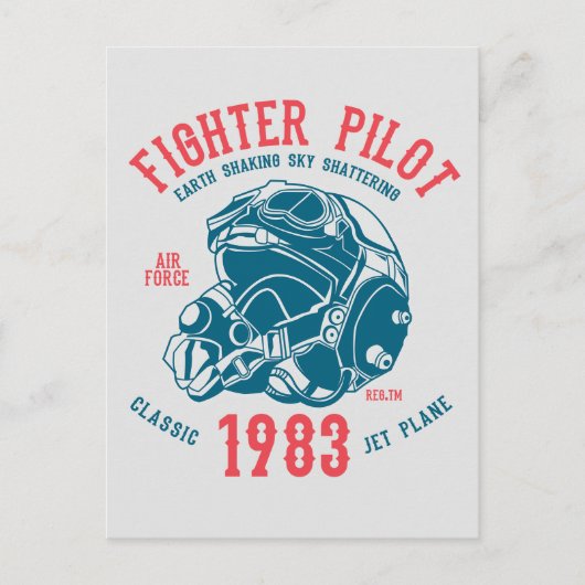 Kämpfer Pilot Classic Jet Flugzeug Postkarte (Vorderseite)