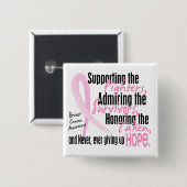 Kämpfer-Überlebende Aquarell-Rosa-Band genommen Button (Vorne & Hinten)
