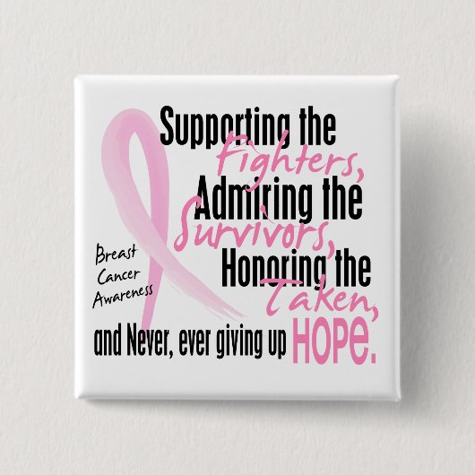 Kämpfer-Überlebende Aquarell-Rosa-Band genommen Button (Vorderseite)