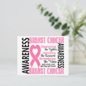 Kämpfer Überlebende nehmen 6 Brustkrebs ein Postkarte (Stehend Vorderseite)