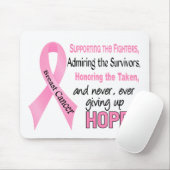 Kämpfer-Überlebende rosa Band-Brustkrebs genommen Mousepad (Mit Mouse)