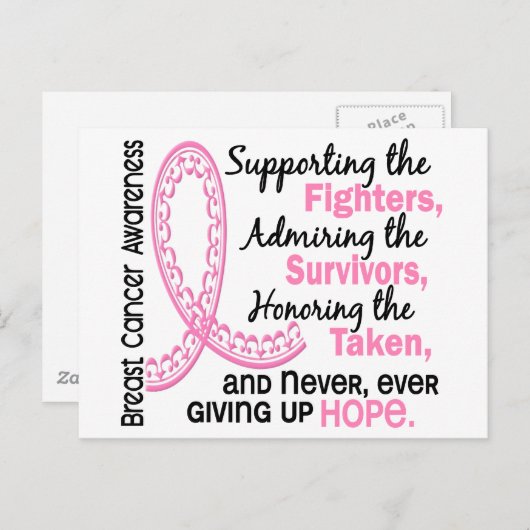 Kämpfer Überlebende von 4 Brustkrebs Postkarte (Vorne/Hinten)
