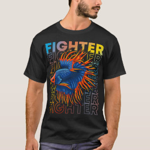 Kampffisch im Stil der 80er Jahre Siamesischer Kam T-Shirt
