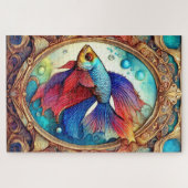 Kampffisch in Aquarell Puzzle (Horizontal)