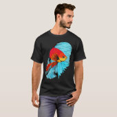 Kampffisch Kunst - Orange und Blau T-Shirt (Vorne ganz)