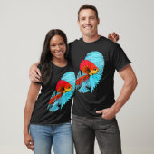 Kampffisch Kunst - Orange und Blau T-Shirt (Unisex)