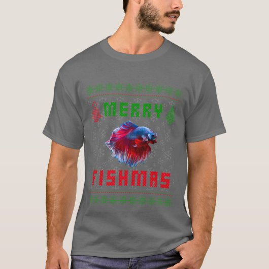 Kampffisch Siam-Kampffisch Weihnachtspullover T-Shirt (Vorderseite)