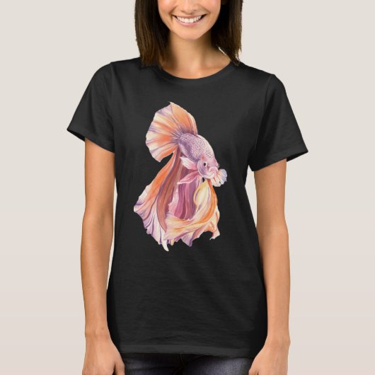 Kampffisch-Wasserfarbe T-Shirt (Vorderseite)