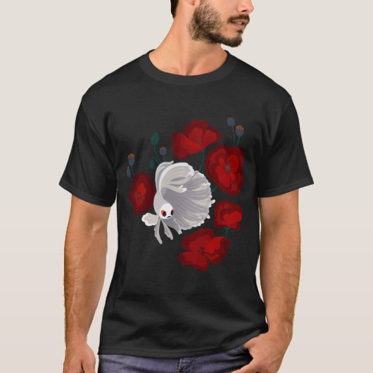 Kampffische und Mohnblumen T-Shirt (Vorderseite)