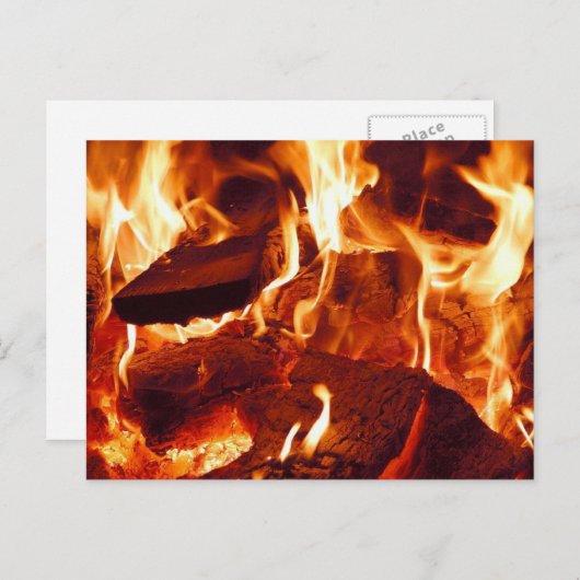 Kampffläche, Waldbrennen, Flammen, Nah-up Postkarte (Vorne/Hinten)