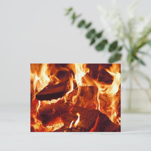 Kampffläche, Waldbrennen, Flammen, Nah-up Postkarte (Stehend Vorderseite)