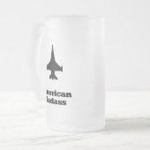 Kampfflugzeug-Amerikaner Badass Mattglas Bierglas (Vorderseite Links)