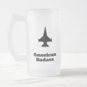 Kampfflugzeug-Amerikaner Badass Mattglas Bierglas (Links)