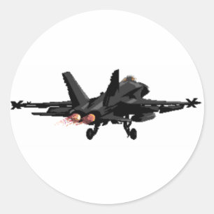 Kampfflugzeug-Aufkleber der Hornissen-F/A-18 Runder Aufkleber