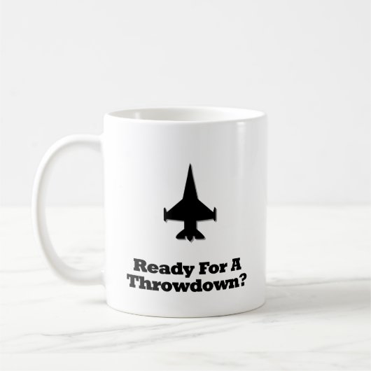 Kampfflugzeug bereit für einen Absturz Kaffeetasse (Links)