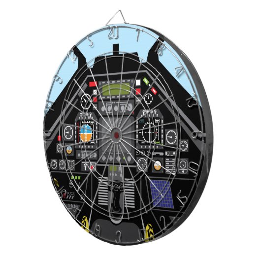 Kampfflugzeug-Cockpit Dartscheibe (Vorderseite rechts)