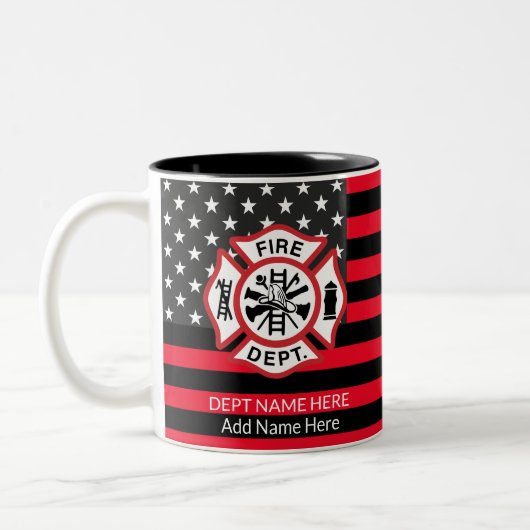 Kampfflugzeug Coffee Tasse, Fireman Zweifarbige Tasse (Links)