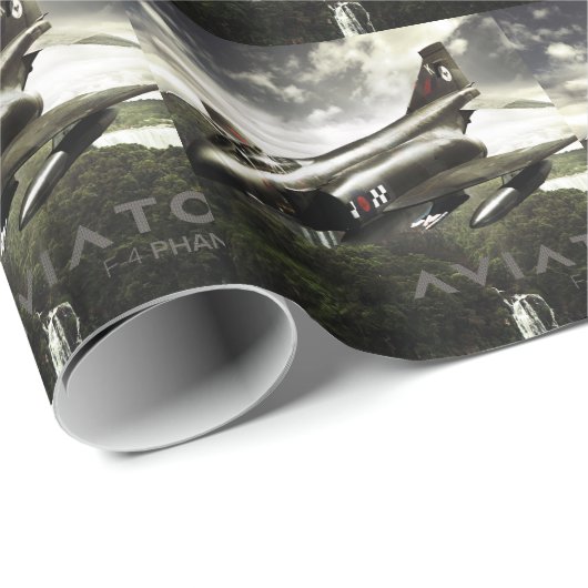 Kampfflugzeug des Phantom-F-4 Geschenkpapier (Rolleneckpunkt)