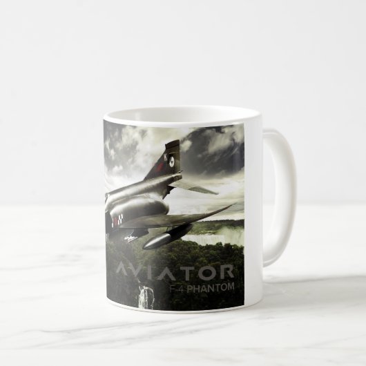 Kampfflugzeug des Phantom-F-4 Kaffeetasse (VorderseiteRechts)